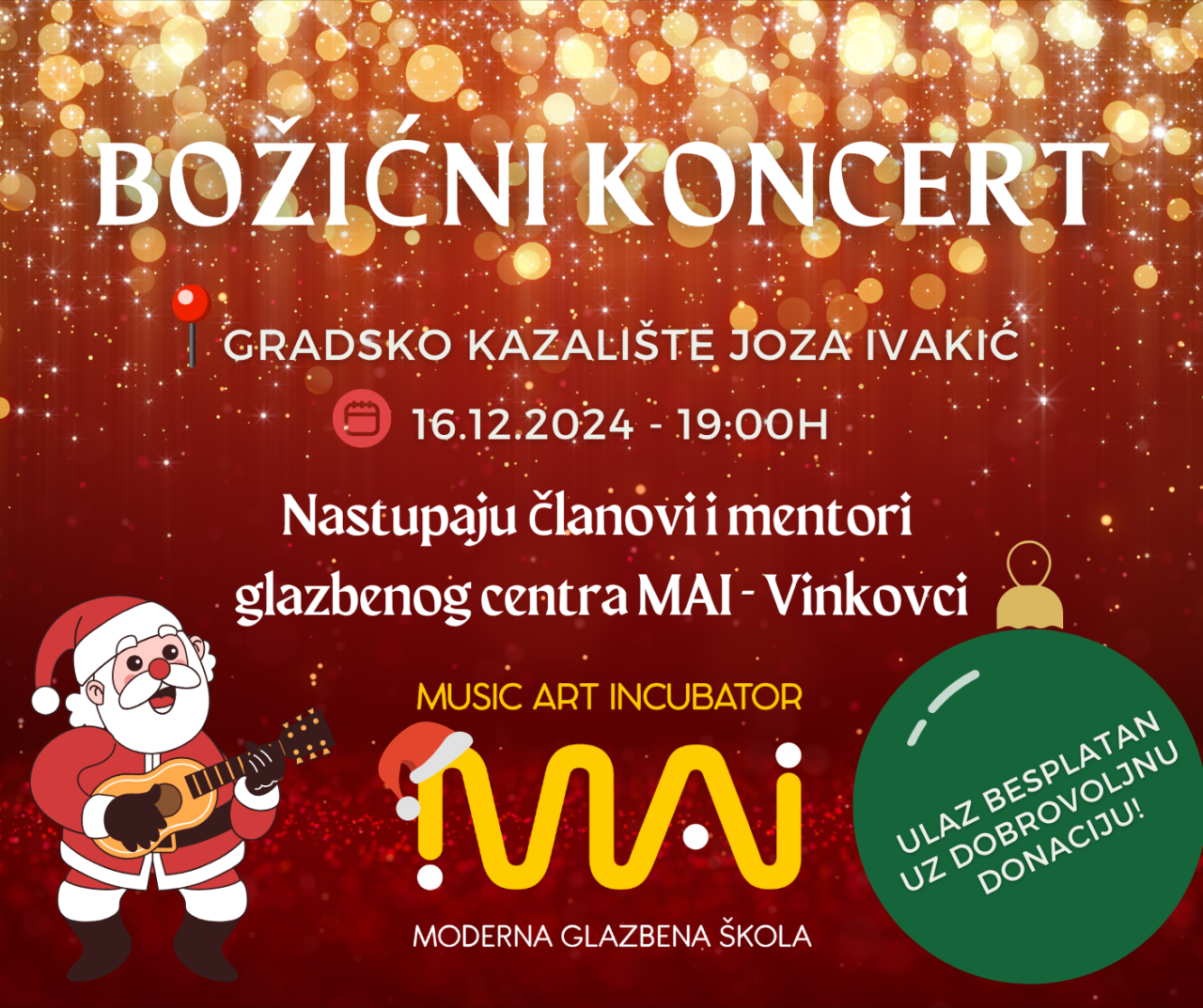 Božićni koncert Glazbenog centra MAI Vinkovci
