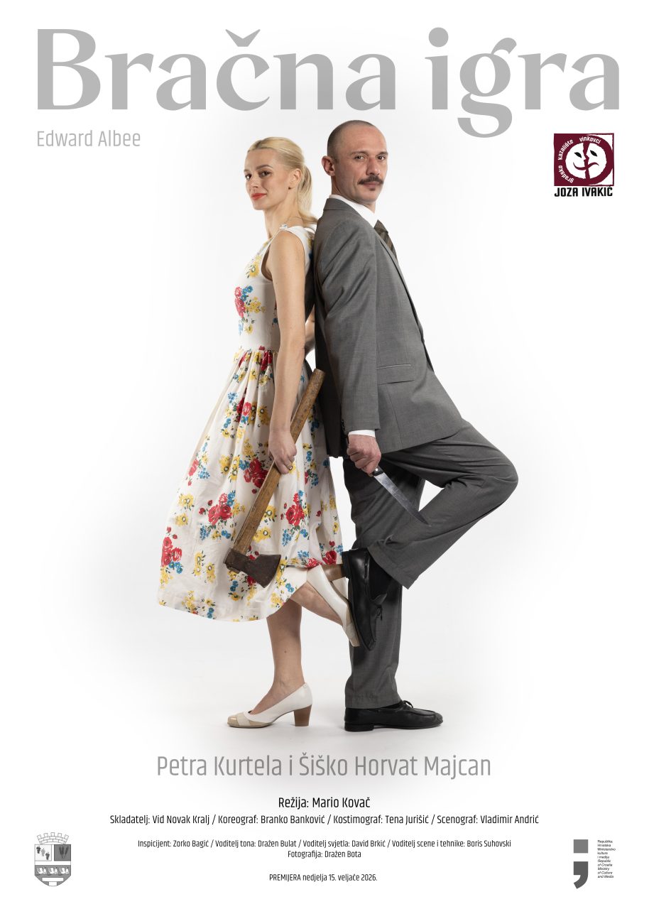 "Bračna igra", plakat, GK "Joza Ivakić" Vinkovci