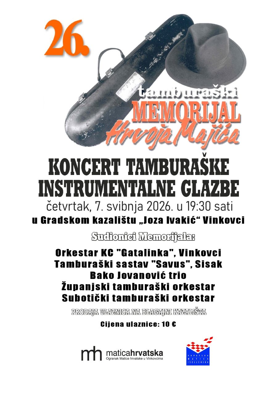 26. TAMBURAŠKI MEMORIJAL HRVOJA MAJIĆA - plakat
